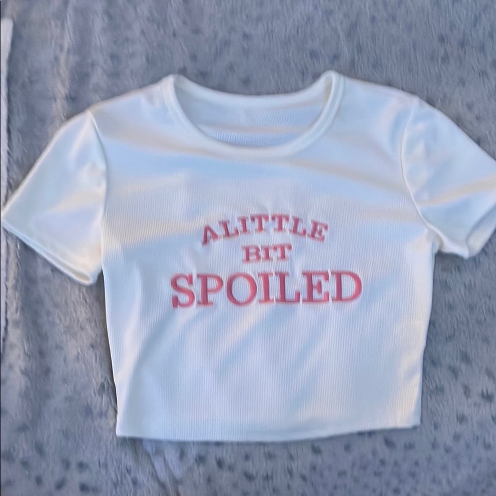 White Kids T-Shirt with Pink Print
